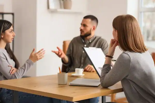 Image of couple access free mediation using family mediation voucher scheme Hyde
